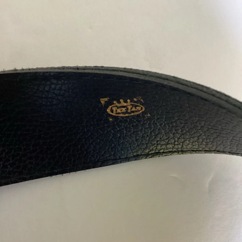 Tex Tan Genuine Leather Belt Handcrafted Southwest Woven Design Brass Buckle 38
